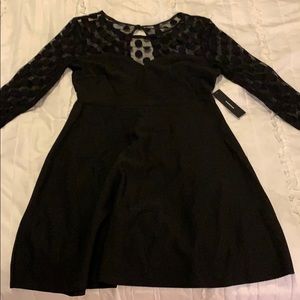 Black polka dot dress